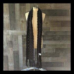 NWT! Bebe black silver chunky knit scarf dark feminine whimsigoth witchy winter
